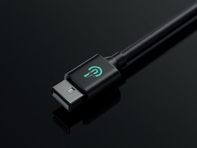 Gestricktes USB-C Ladekabel in Schwarz mit Akzentfarbe