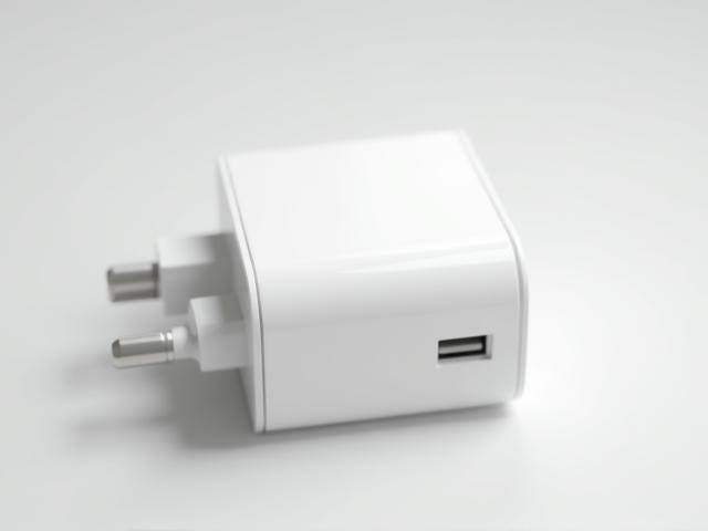 Weißes Schnellladegerät mit USB-C Anschluss